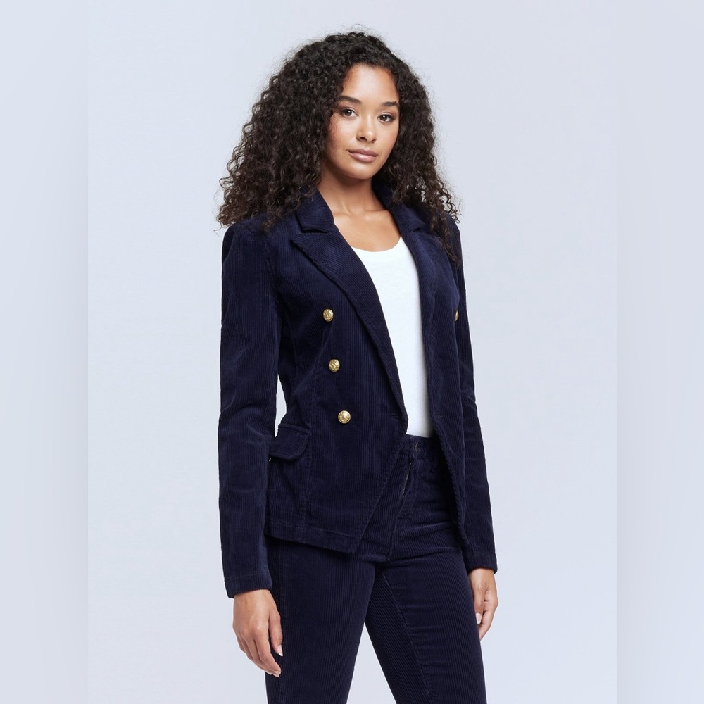 L’Agence navy corduroy Kaydence blazer - Picture 2 of 8